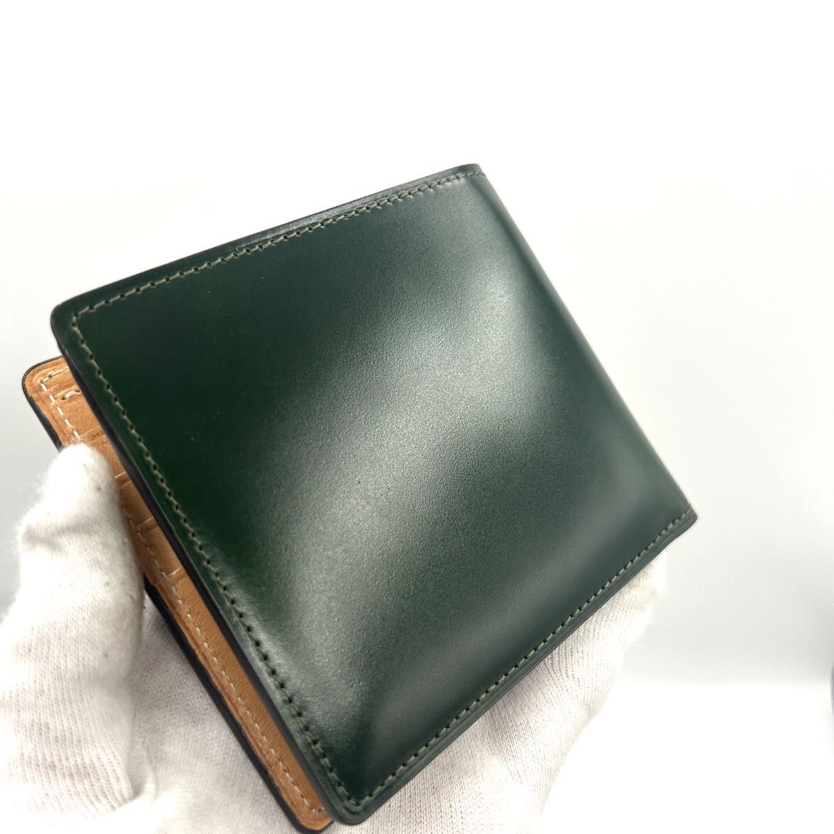未使用品 極上の輝き 土屋鞄 コードバン 二つ折り財布 ダーク 未使用品 極上の輝き 土屋鞄 コードバン 二つ折り財布 ダーク