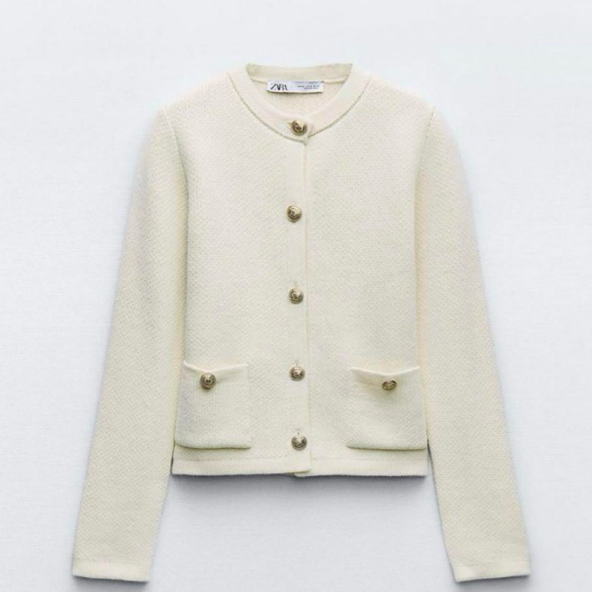 早い者勝ち ZARA ザラ ゴールドボタンニットカーディガン金 早い者勝ち ZARA ザラ ゴールドボタンニットカーディガン金