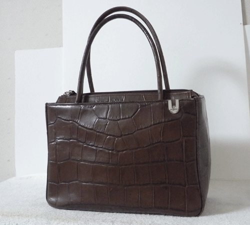  Ungaro ungaro leather light brown light brown black ko type pushed . handbag lady's 