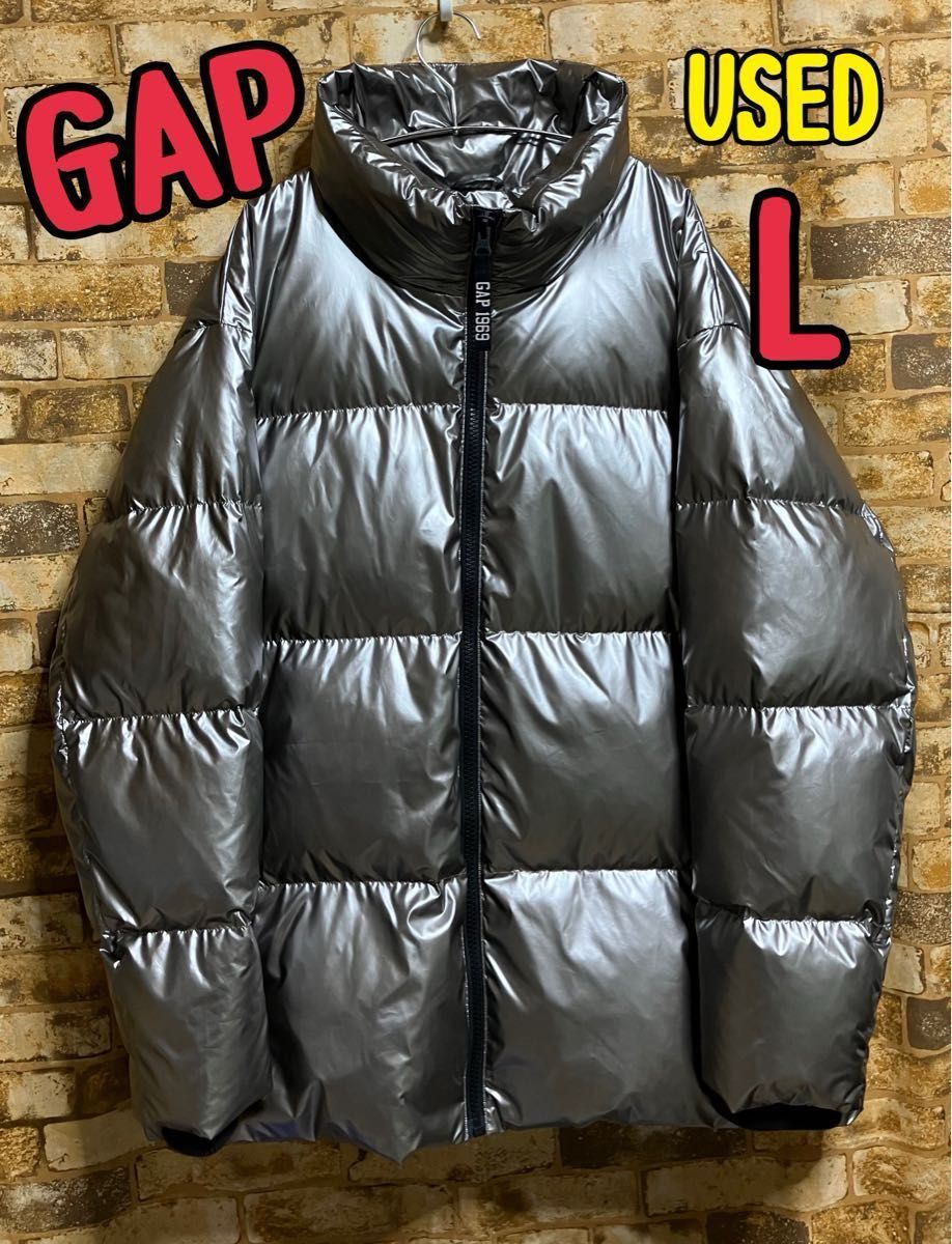 used GAP シルバー ダウンジャケット L ビッグシルエット used GAP シルバー ダウンジャケット L ビッグシルエット
