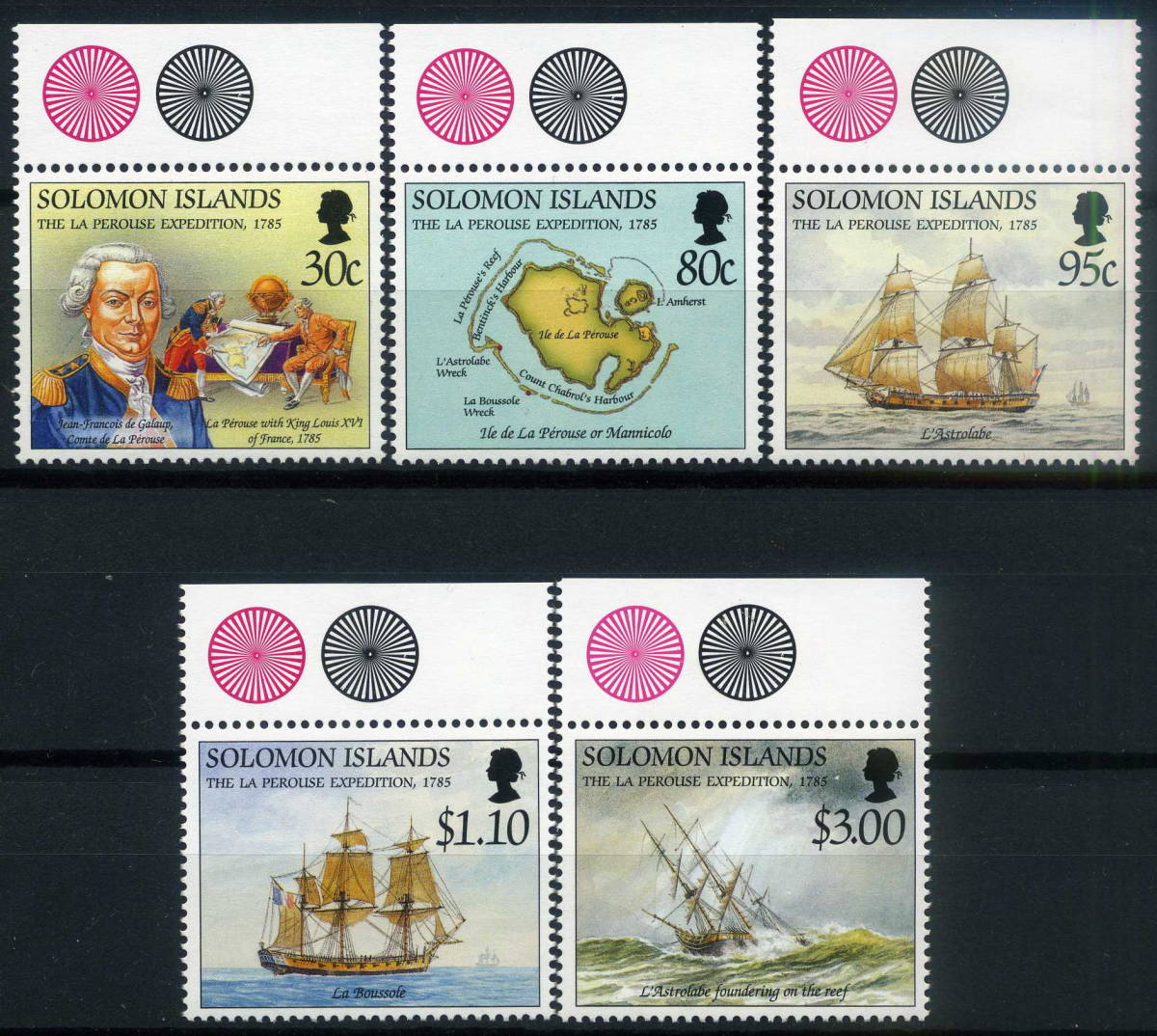 *1994 year Solomon various island navy ..la*pe Roo z. Jean = franc sowa*do* Garo -210 anniversary 5 kind . unused (MNH)*ZJ-445