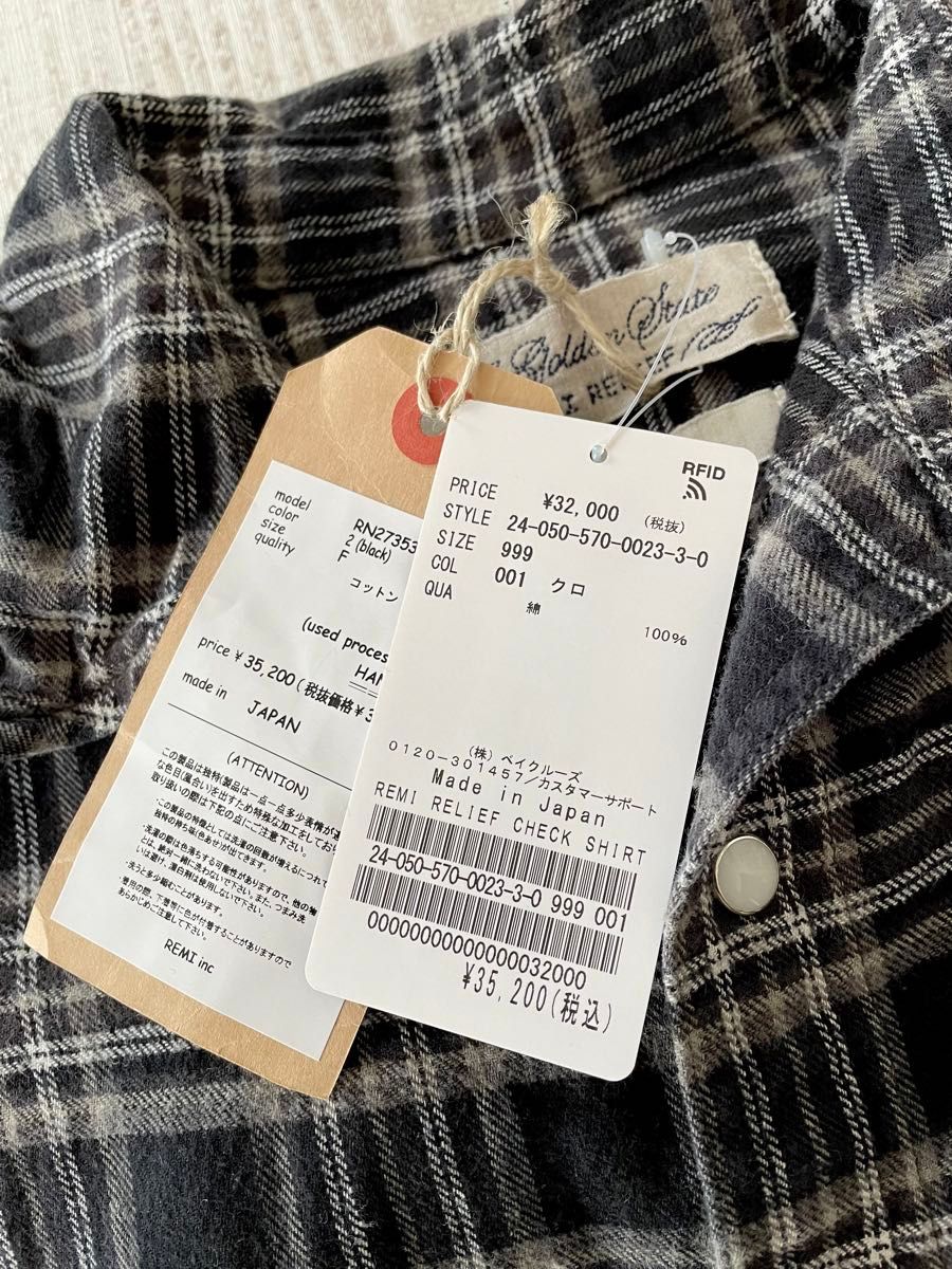 REMI RELIEF/レミ レリーフ】 CHECK SHIRT チェックシャツ L REMI RELIEF/レミ レリーフ】 CHECK SHIRT チェックシャツ L
