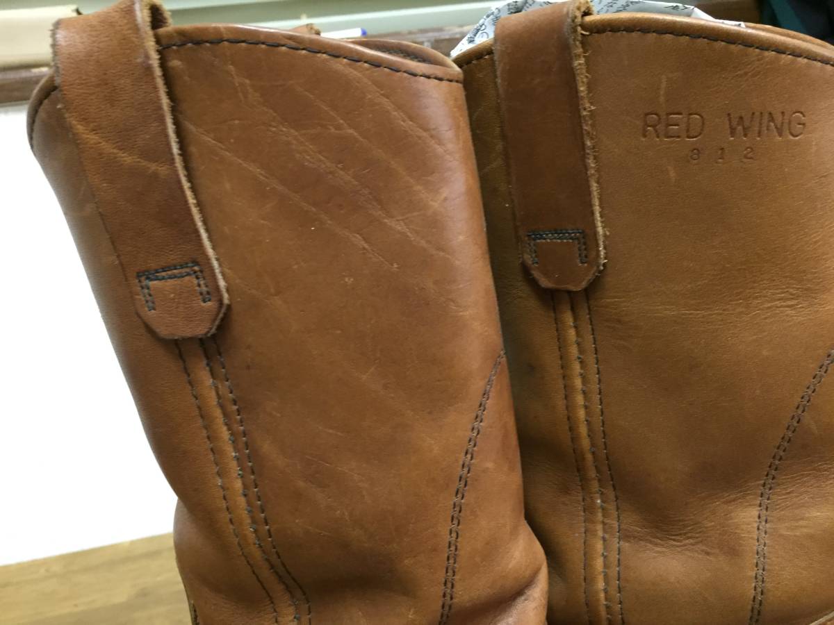 RED WING PECOS プリント羽タグ 薄茶色 ２４．５ USED ペコスブーツ_画像8