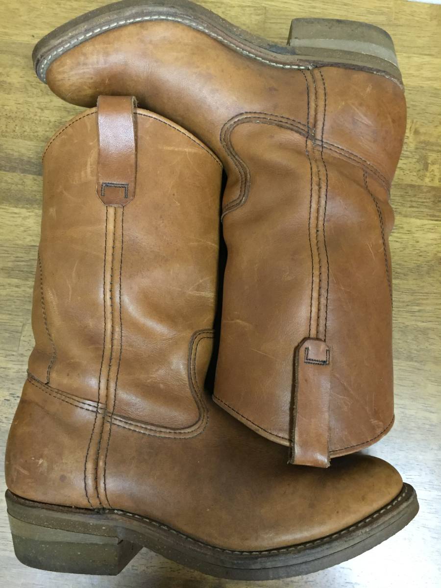 RED WING PECOS プリント羽タグ 薄茶色 ２４．５ USED ペコスブーツ_画像6