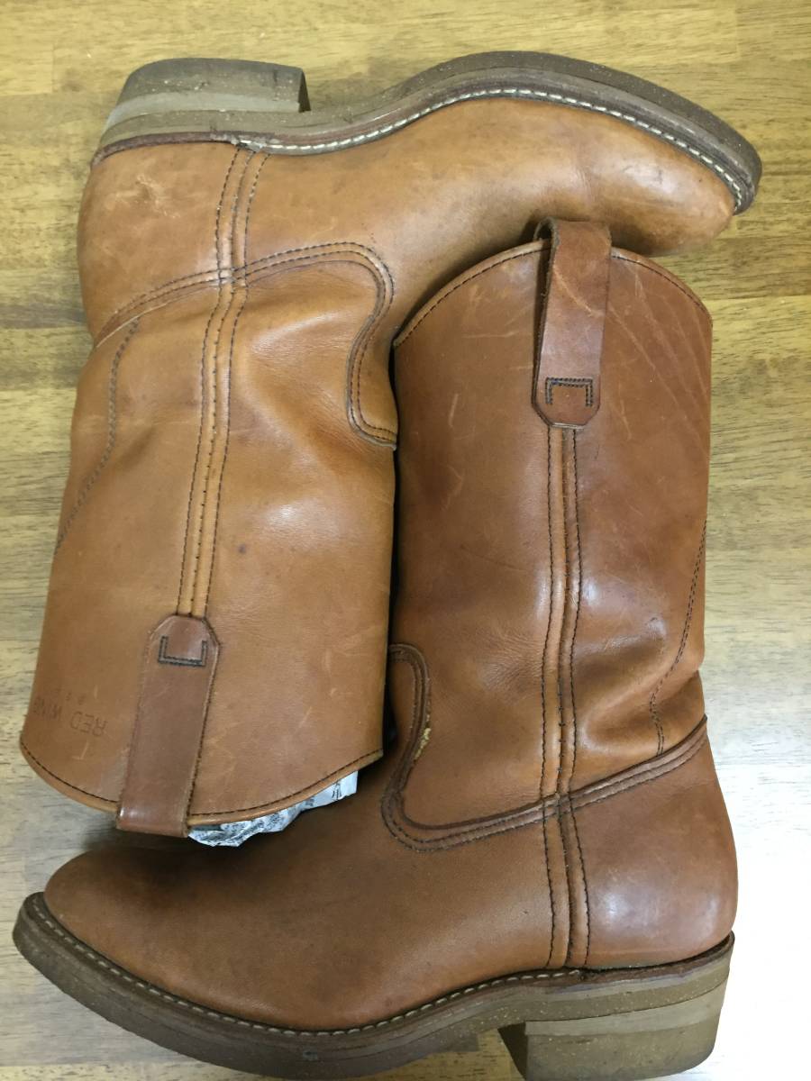 RED WING PECOS プリント羽タグ 薄茶色 ２４．５ USED ペコスブーツ_画像7