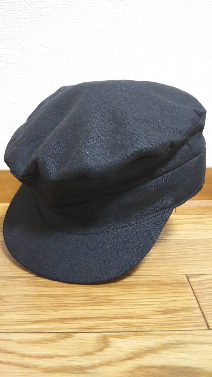 Hanna Hats スキッパーキャップ サイズM リネン ブラック ハンナ・ハット ワークキャップ ハンチング 黒 帽子 ハット アイルランド_画像1