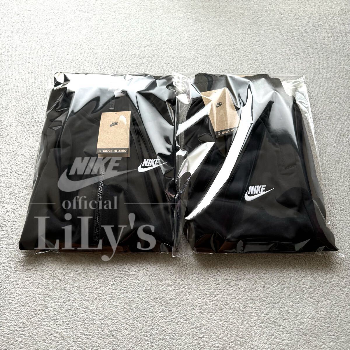 新品 NIKE上下セットアップ XLサイズ ブラック ロゴ刺繍 新品 NIKE上下セットアップ XLサイズ ブラック ロゴ刺繍