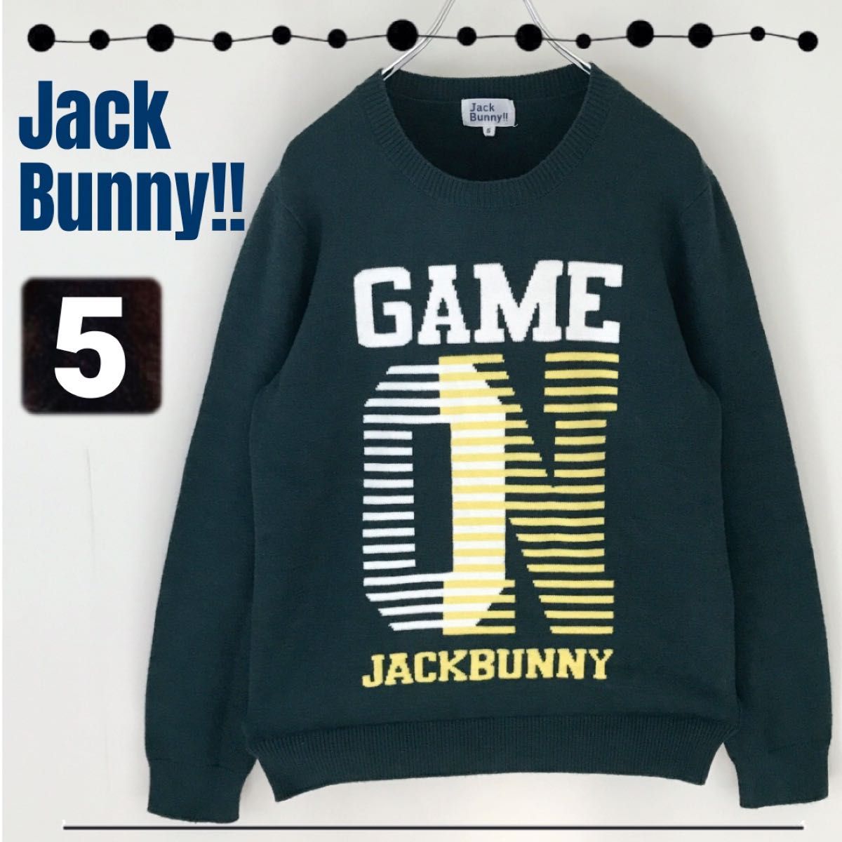 Jack Bunny!!/ジャックバニー/パーリーゲイツ★ゴルフウェア/セーター★GAME ON★サイズ5(メンズL-XL) Jack Bunny!!/ジャックバニー/パーリーゲイツ★ゴルフウェア/セーター★GAME ON★サイズ5(メンズL-XL)