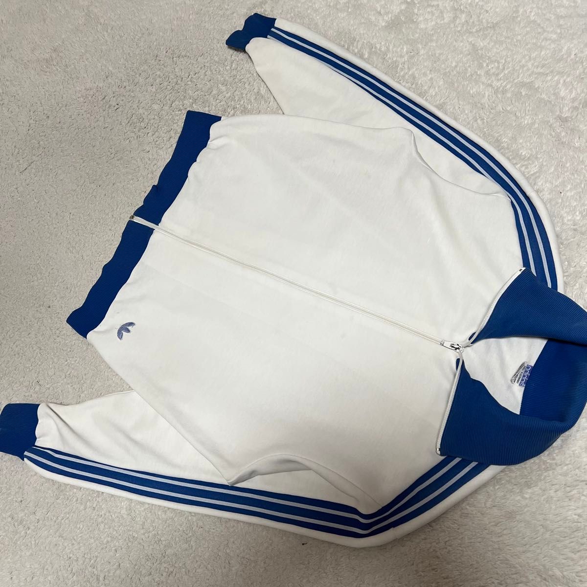 70s 西ドイツ adidas トラックジャケット 白x 青 4(ML相当 70s 西ドイツ adidas トラックジャケット 白x 青 4(ML相当