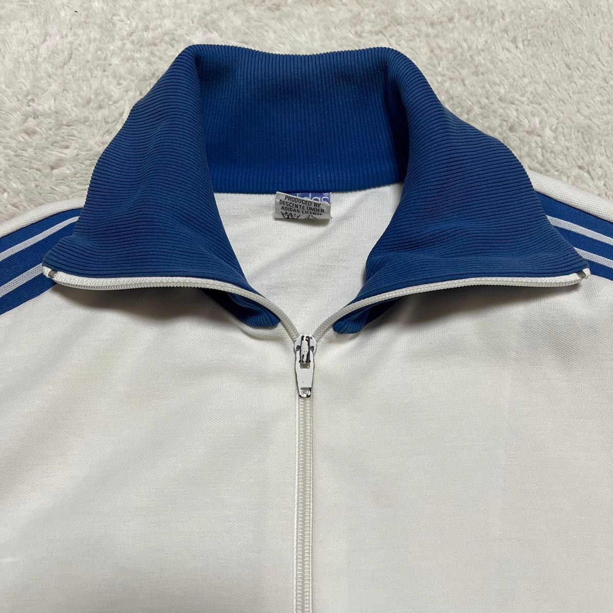 70s 西ドイツ adidas トラックジャケット 白x 青 4(ML相当 70s 西ドイツ adidas トラックジャケット 白x 青 4(ML相当