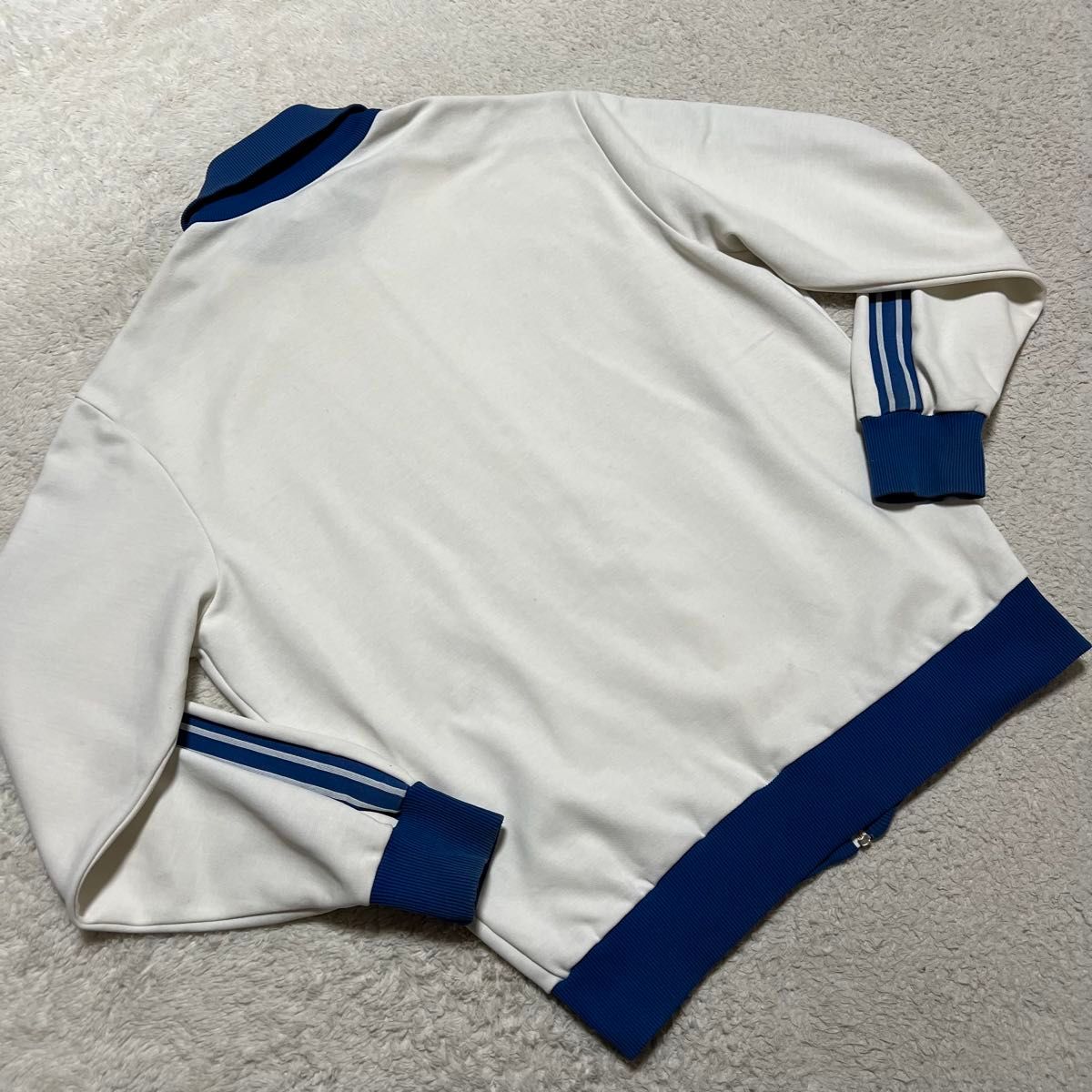 70s 西ドイツ adidas トラックジャケット 白x 青 4(ML相当 70s 西ドイツ adidas トラックジャケット 白x 青 4(ML相当