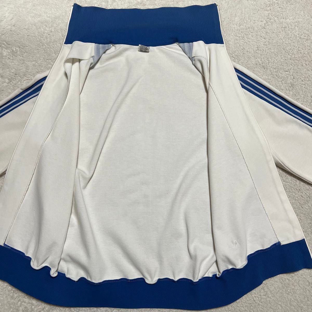 70s 西ドイツ adidas トラックジャケット 白x 青 4(ML相当 70s 西ドイツ adidas トラックジャケット 白x 青 4(ML相当