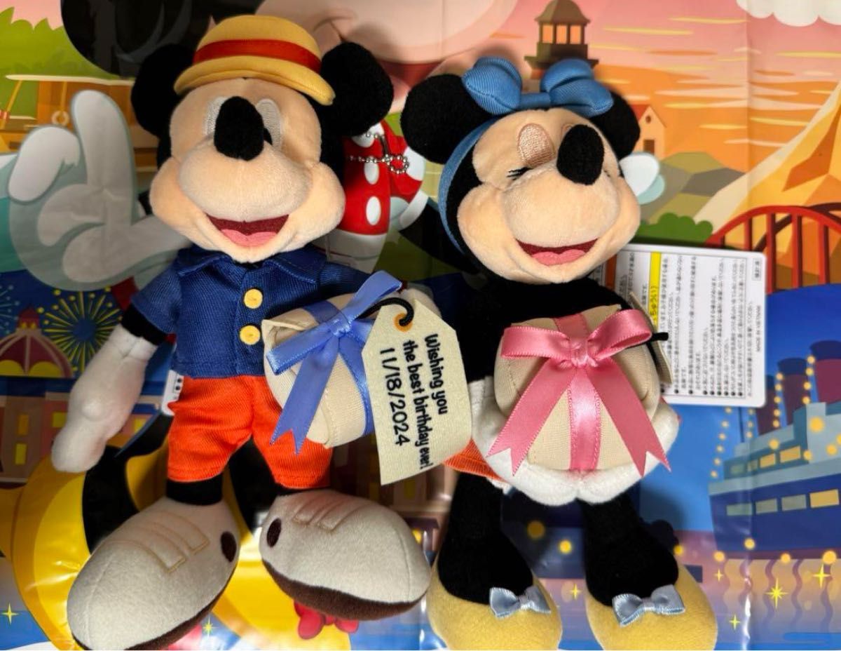ディズニーシー 21周年 ぬいぐるみバッジ ミッキー ミニー セット ディズニーシー 21周年 ぬいぐるみバッジ ミッキー ミニー
