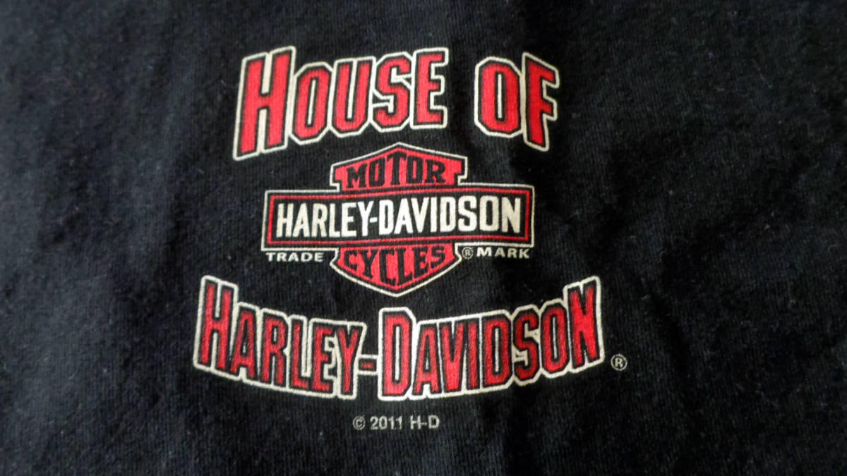 HARLEY DAVIDSON★ハーレー 半袖Tシャツ Hanes BEEFY☆黒 Sサイズ 送料￥370_画像4