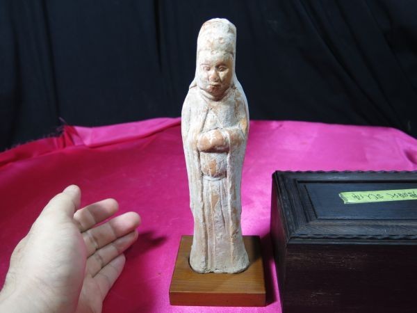 武人俑　唐時代　遺跡発掘品　中国　明器　副葬品　陶製_画像1