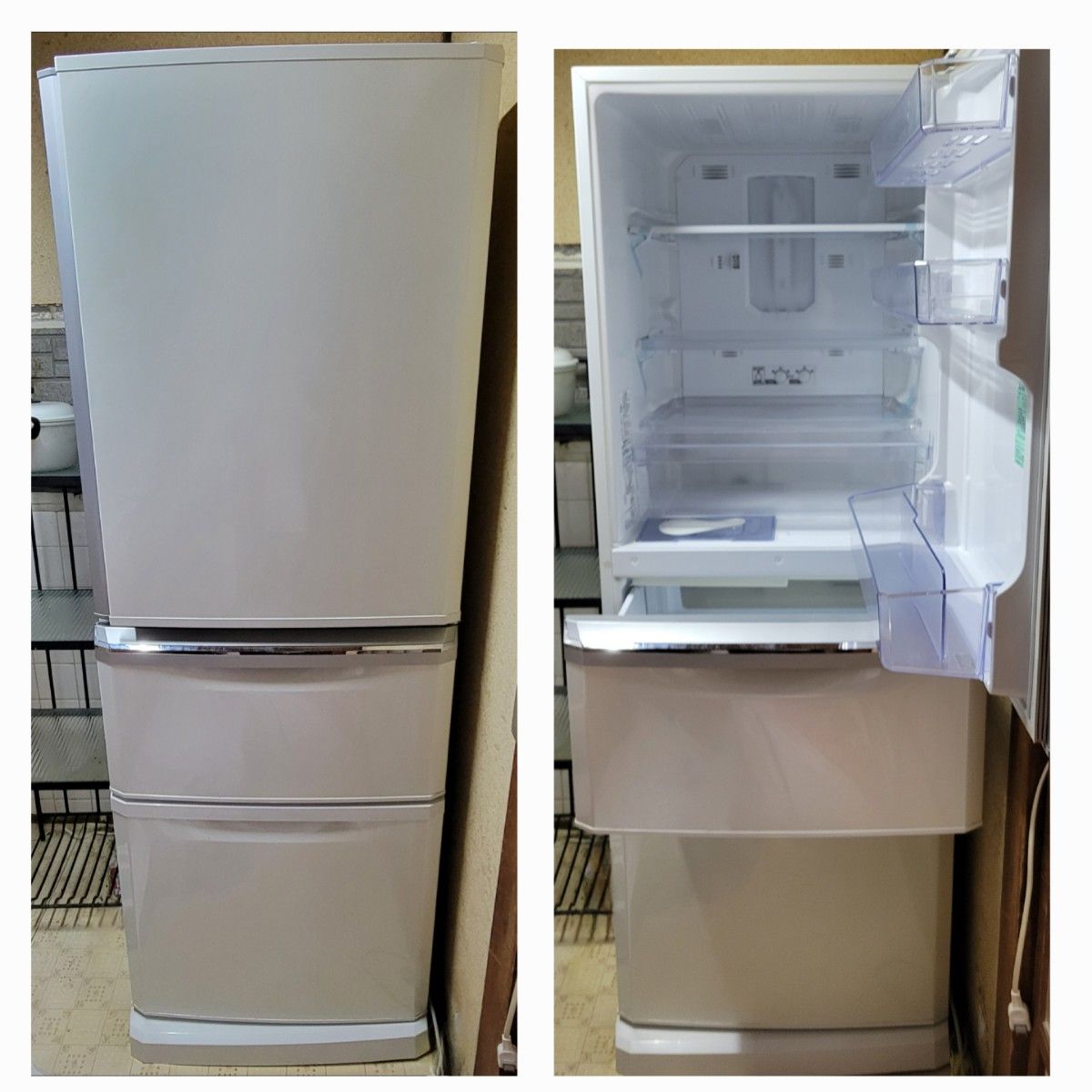 冷蔵庫 三菱 MR-C34C-W形 335L 2018年製 - 冷蔵庫 冷蔵庫 三菱 MR-C34C-W形 335L 2018年製 - 冷蔵庫