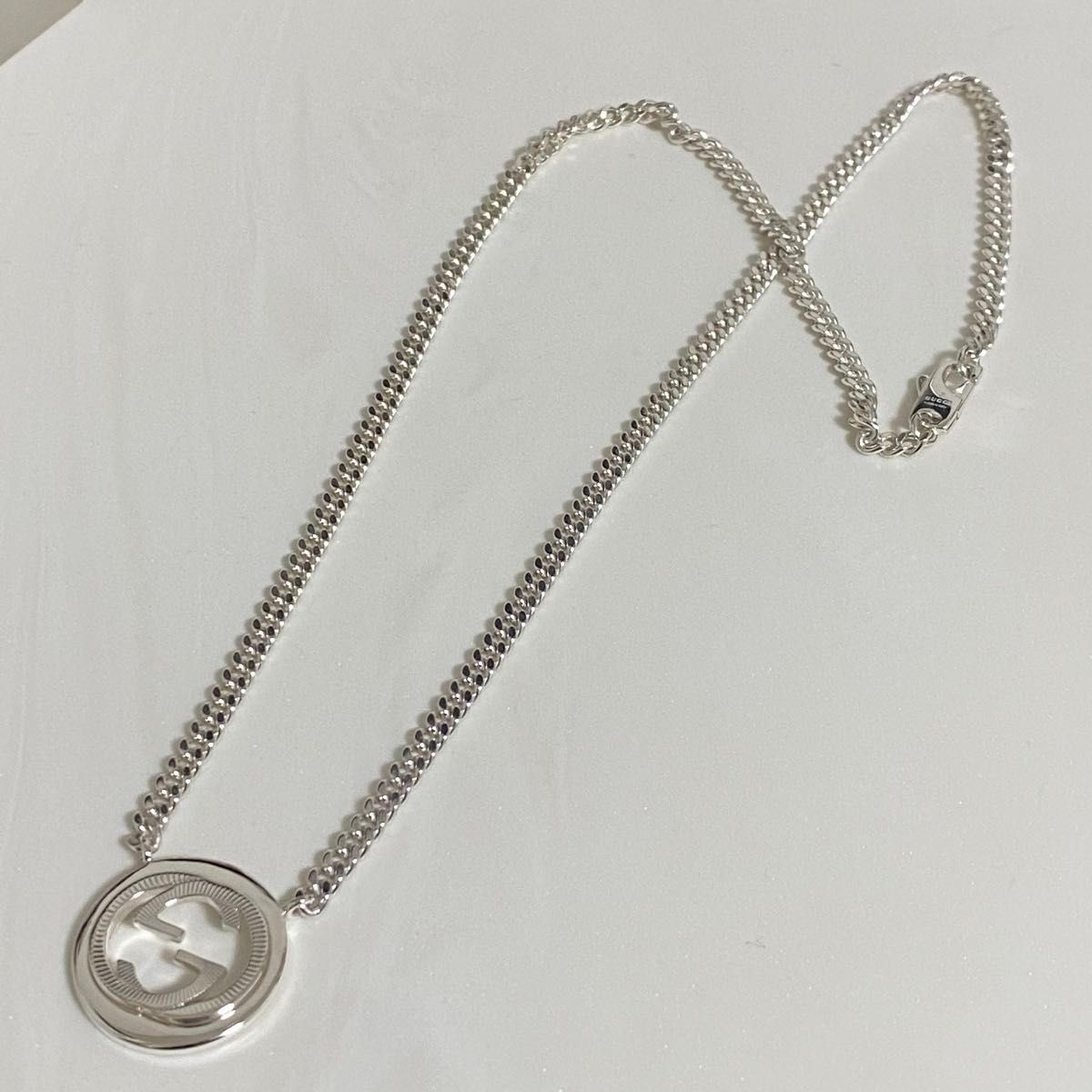 GUCCI 新品同様品 インターロッキングネックレス燻 極美品 925 GUCCI 新品同様品 インターロッキングネックレス燻 極美品 925