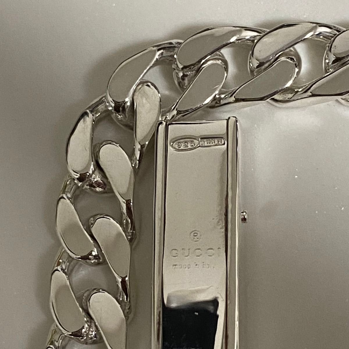 GUCCI 新品同様品 G刻印喜平チェーンネックレス 925silver 極美品 GUCCI 新品同様品 G刻印シルバーネックレス 喜平チェーン 極美品