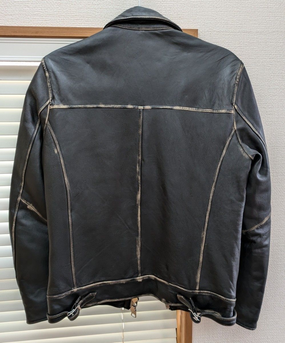 美品】NANO UNIVERSE ナノユニバース ライダース 黒 羊革 大型 美品】NANO UNIVERSE ナノユニバース ライダース 黒 羊革 大型