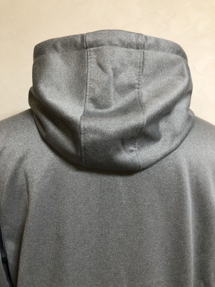 UNDER ARMOUR STORM Under Armor big Logo sweat parka f-ti wear pull over reverse side nappy protection against cold size LG long sleeve gray 