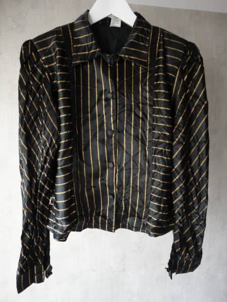 美品】 フランス ☆70s ヴィンテージ ゴールド ブラック ブラウス