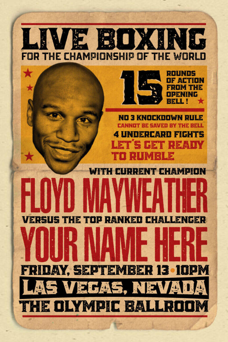 海外 限定品 送料込み フロイド・メイウェザー・ジュニア Floyd Mayweather Jr WBC ポスター 6