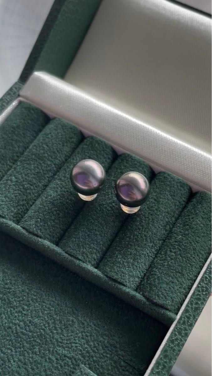 黒蝶真珠 ピアス 8mmアップ 18k