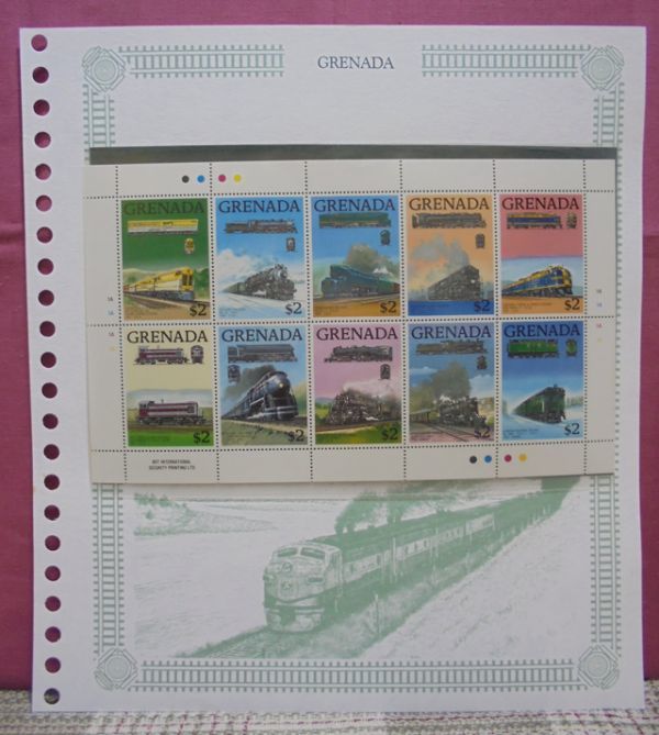 グレナダ／GRENADA「TRAINS OF THE WORLD ]（世界の列車 切手コレクション）[b]の画像1