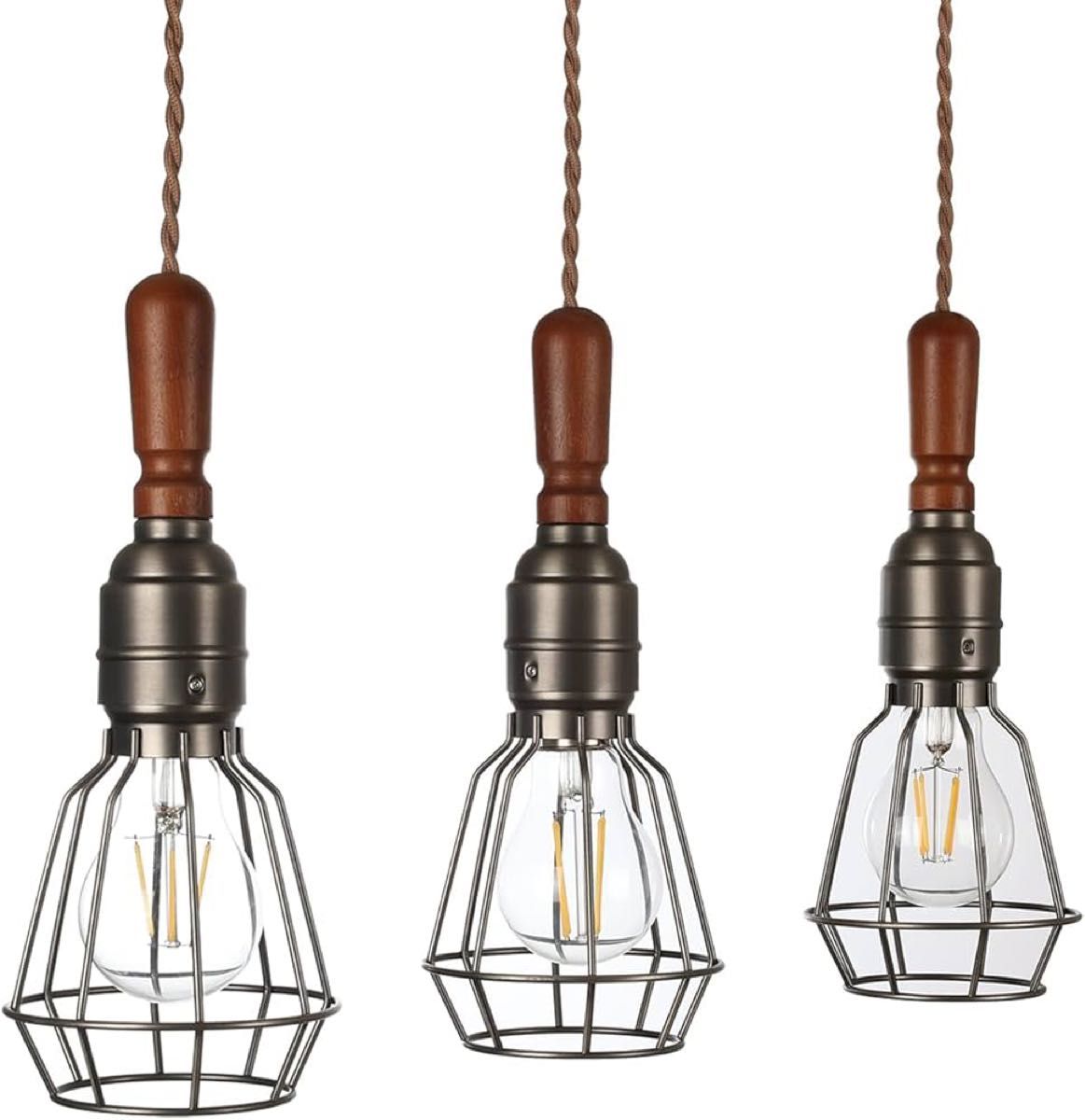 未使用 3個 ペンダントライト E26口金 LED電球付き 照明器具 未使用 3個 ペンダントライト E26口金 LED電球付き 照明器具