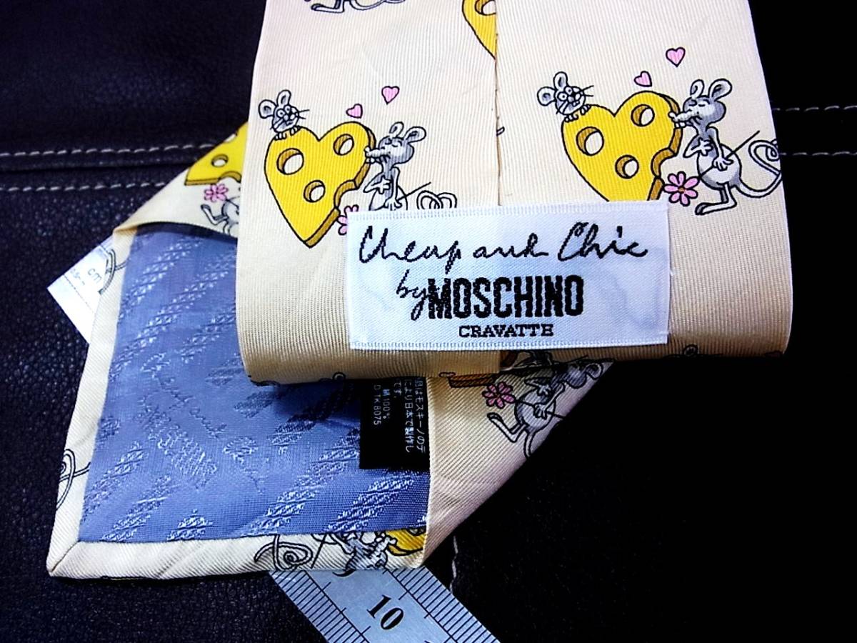 *N-0791* Moschino [ Heart * cheese * mouse ] necktie 