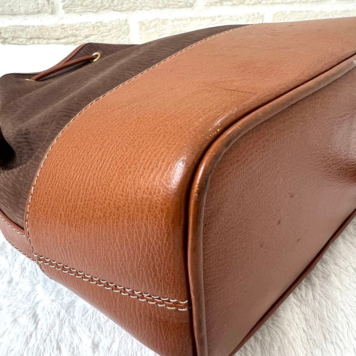 LOEWE ロエベ 巾着 ショルダーバッグ 秋カラー 正規品 ブラウン LOEWE ロエベ 巾着 ショルダーバッグ 秋カラー 正規品 ブラウン