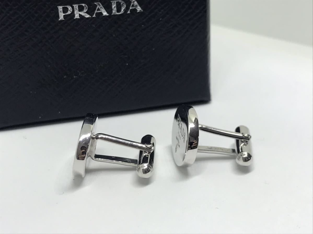  Prada Италия производства SV925 Logo кафф links запонки 