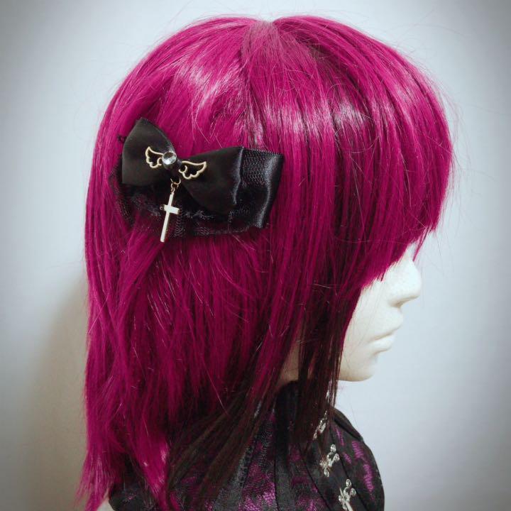 ヤフオク きらめきリボン 黒 ヘアピン ヘアクリップ クラ