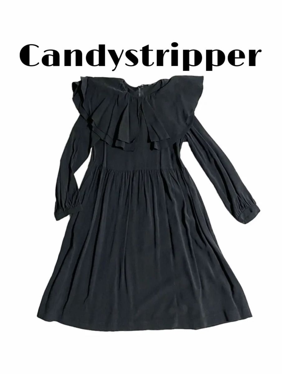 Candy Stripper フリル襟ワンピース ブラック