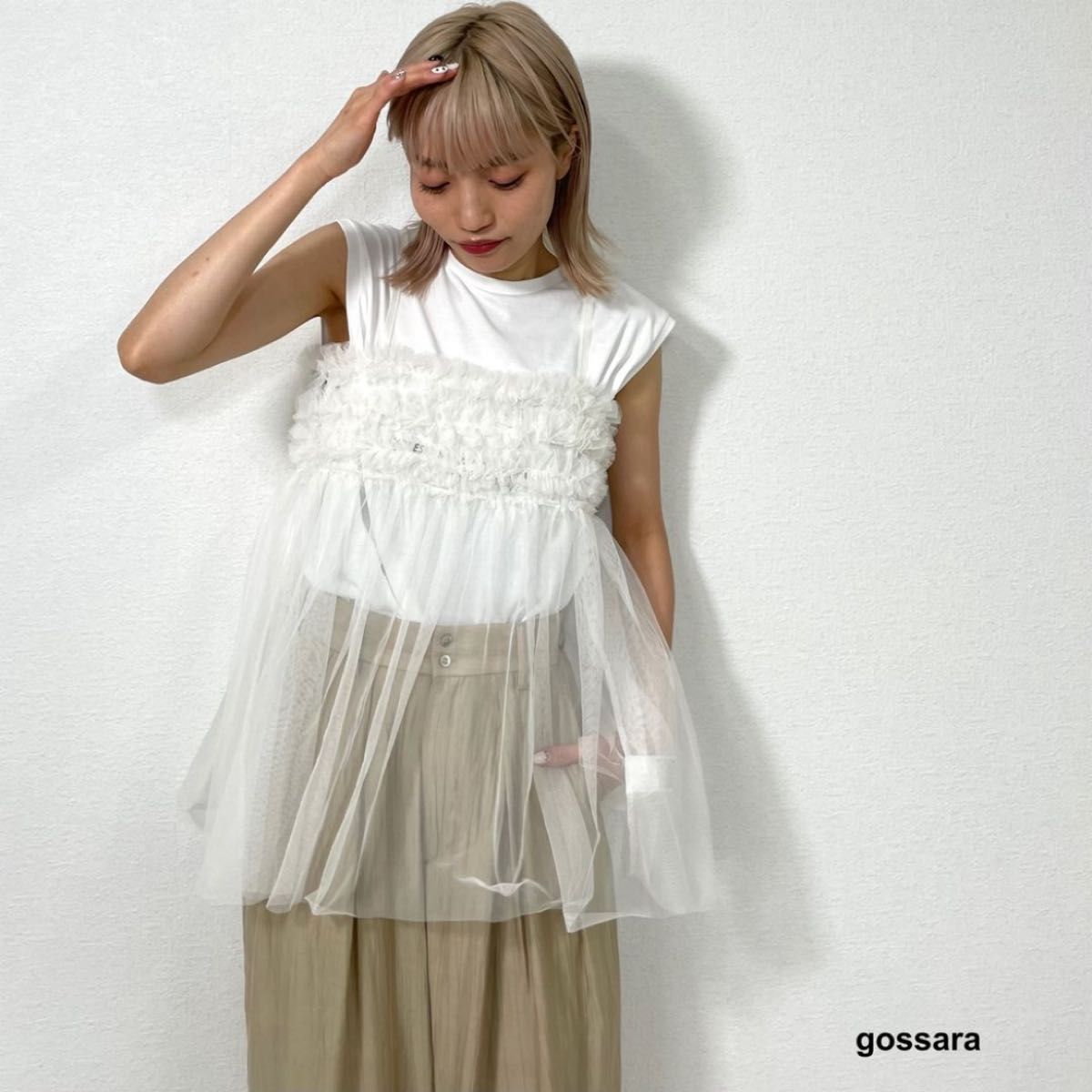gossara フリルチュールキャミ フリル キャミソール FREE gossara フリルチュールキャミ フリル キャミソール FREE