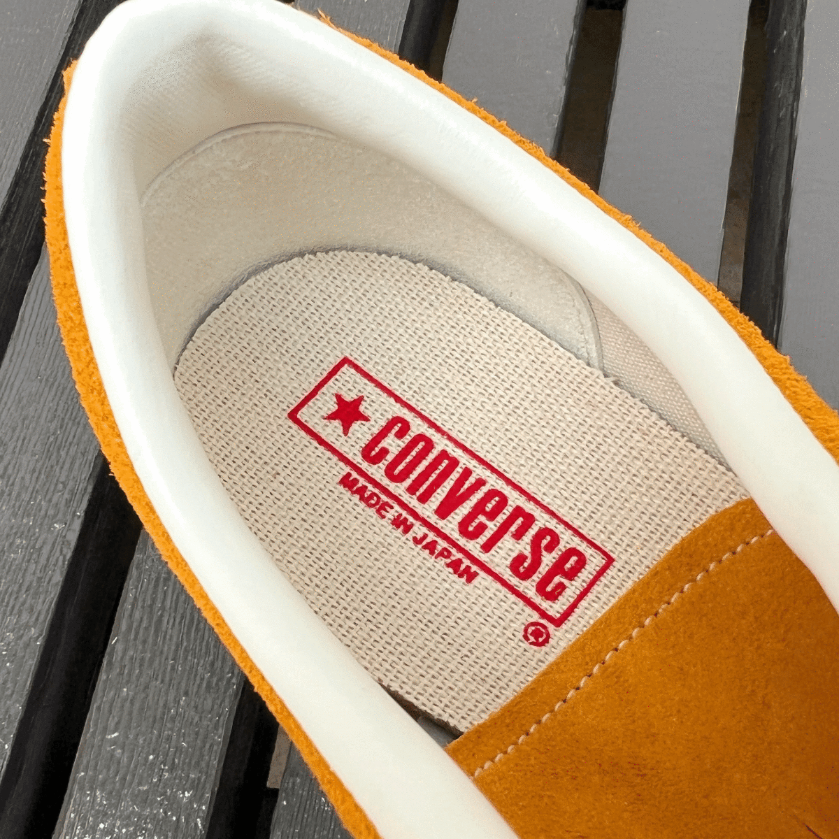  сделано в Японии внутренний стандартный товар CONVERSE ONE STAR J SUEDE GOLD Gold 27cm US8.5 не использовался ONESTAR one Star золотой горчица Karashi горчица Made In Japan