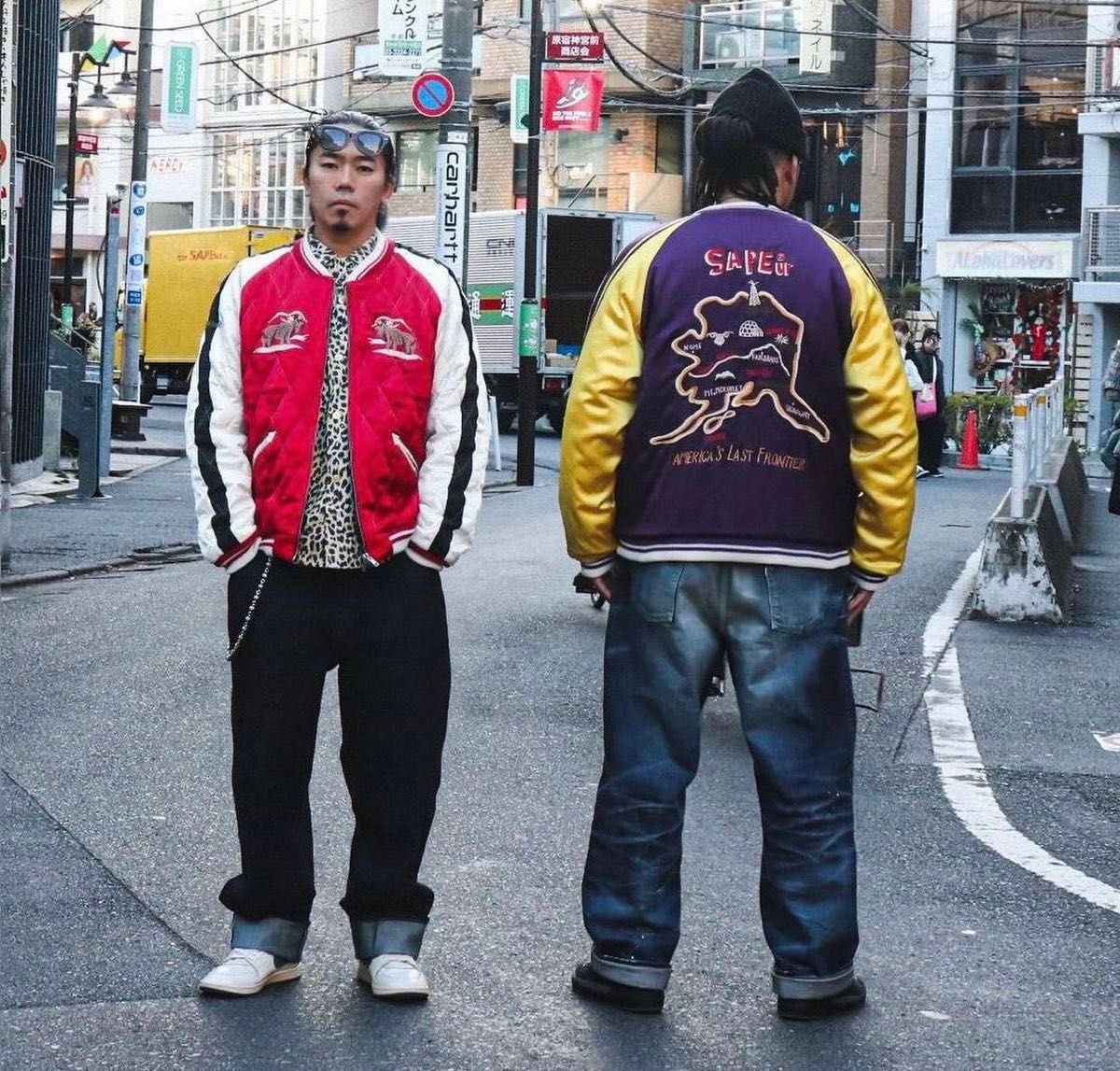 SAPEur サプール スカジャン リバーシブル 赤白/紫黄 XXL SAPEur サプール スカジャン リバーシブル 赤白/紫黄 XXL