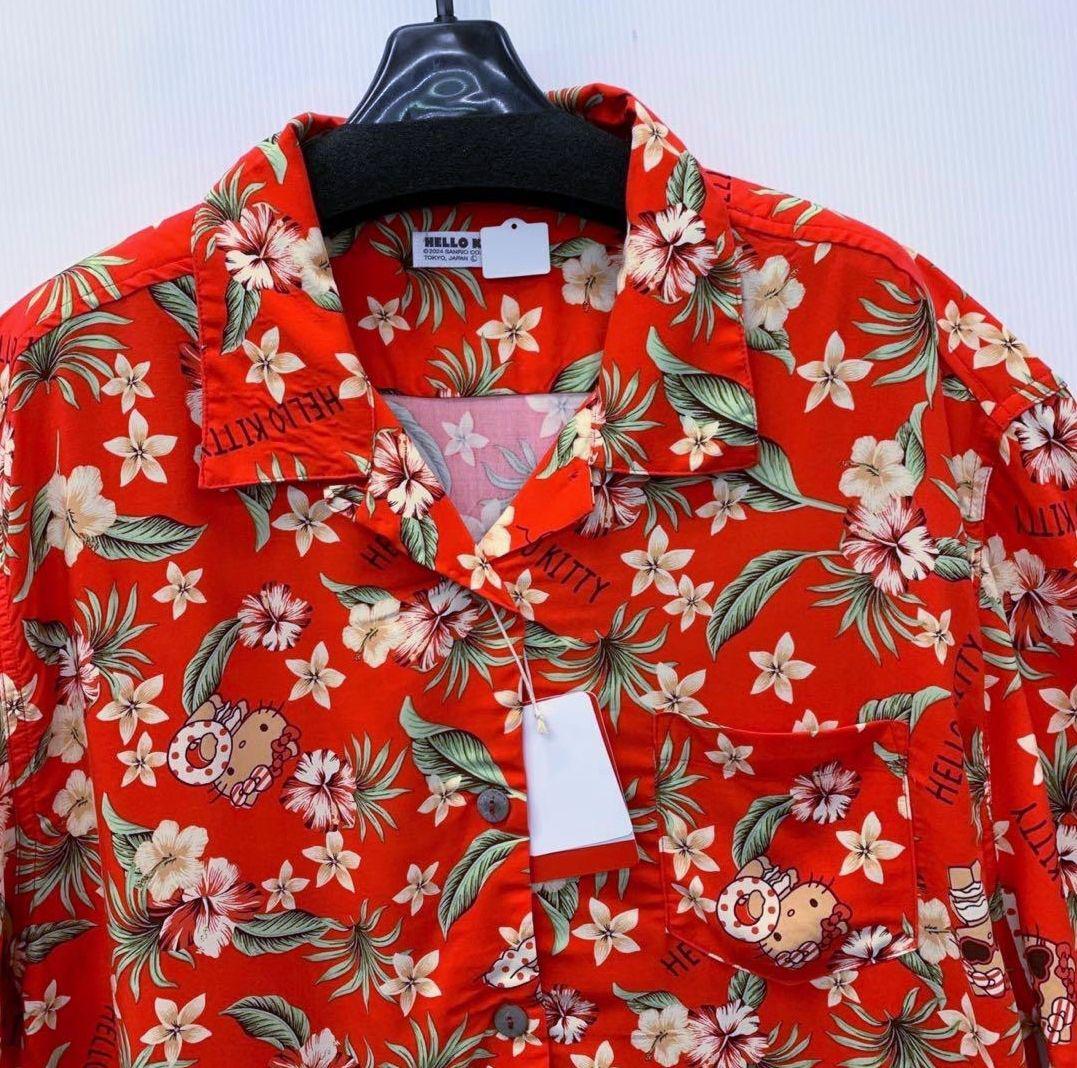 新品 未使用品】ハローキティ アロハシャツ 半袖 男女兼用 L 新品 未使用品】ハローキティ アロハシャツ 半袖 男女兼用 L