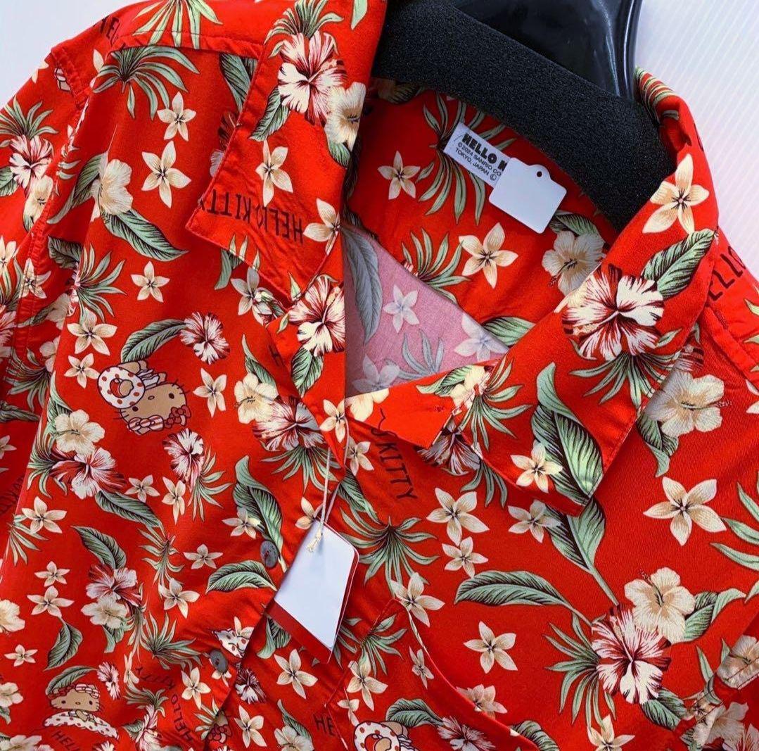 新品 未使用品】ハローキティ アロハシャツ 半袖 男女兼用 L 新品 未使用品】ハローキティ アロハシャツ 半袖 男女兼用 L