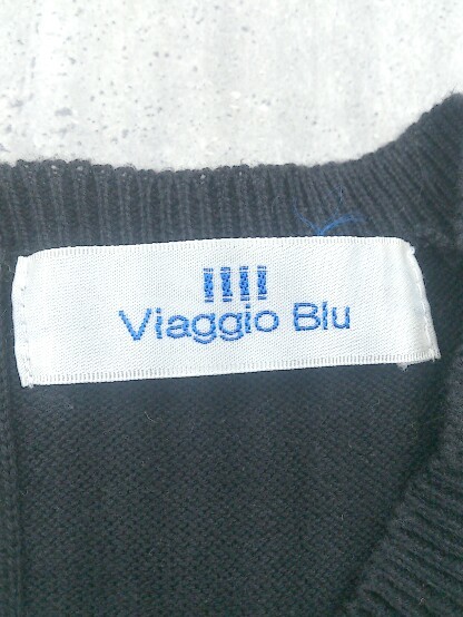 ◇ Viaggio Blu ビアッジョブルー 半袖 ニット 2 ブラック * 1002798207103_画像4