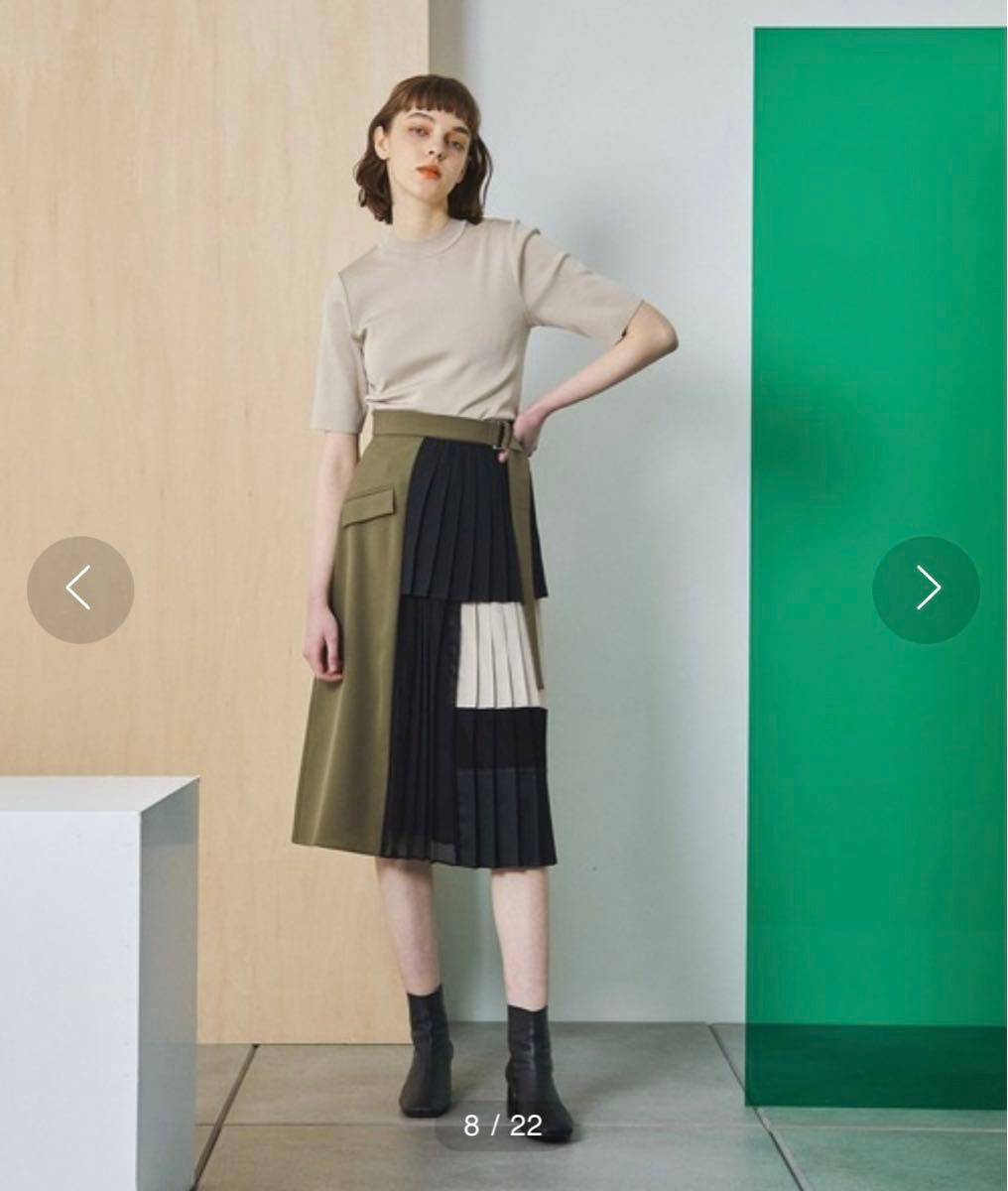 ブロッキングメッシュスカート 新品 川口春奈さん着用|Yahoo ブロッキングメッシュスカート 新品 川口春奈さん着用|Yahoo