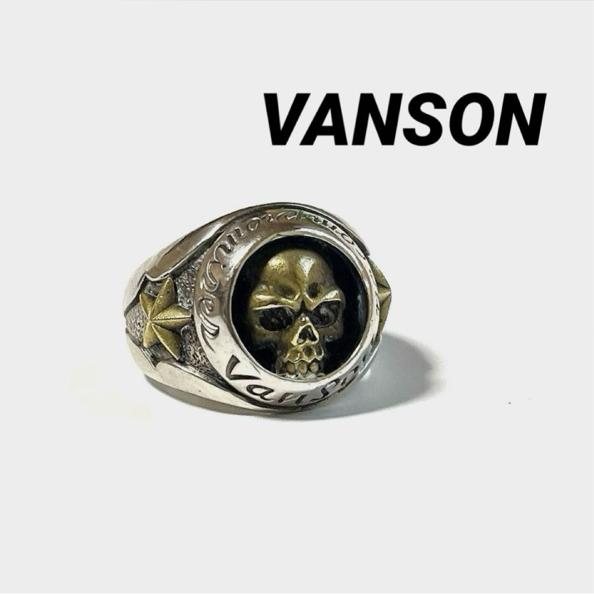 VANSONバンソン スカル スター SILVERリング 約21号位|Yahoo VANSONバンソン スカル スター SILVERリング 約21号位|Yahoo