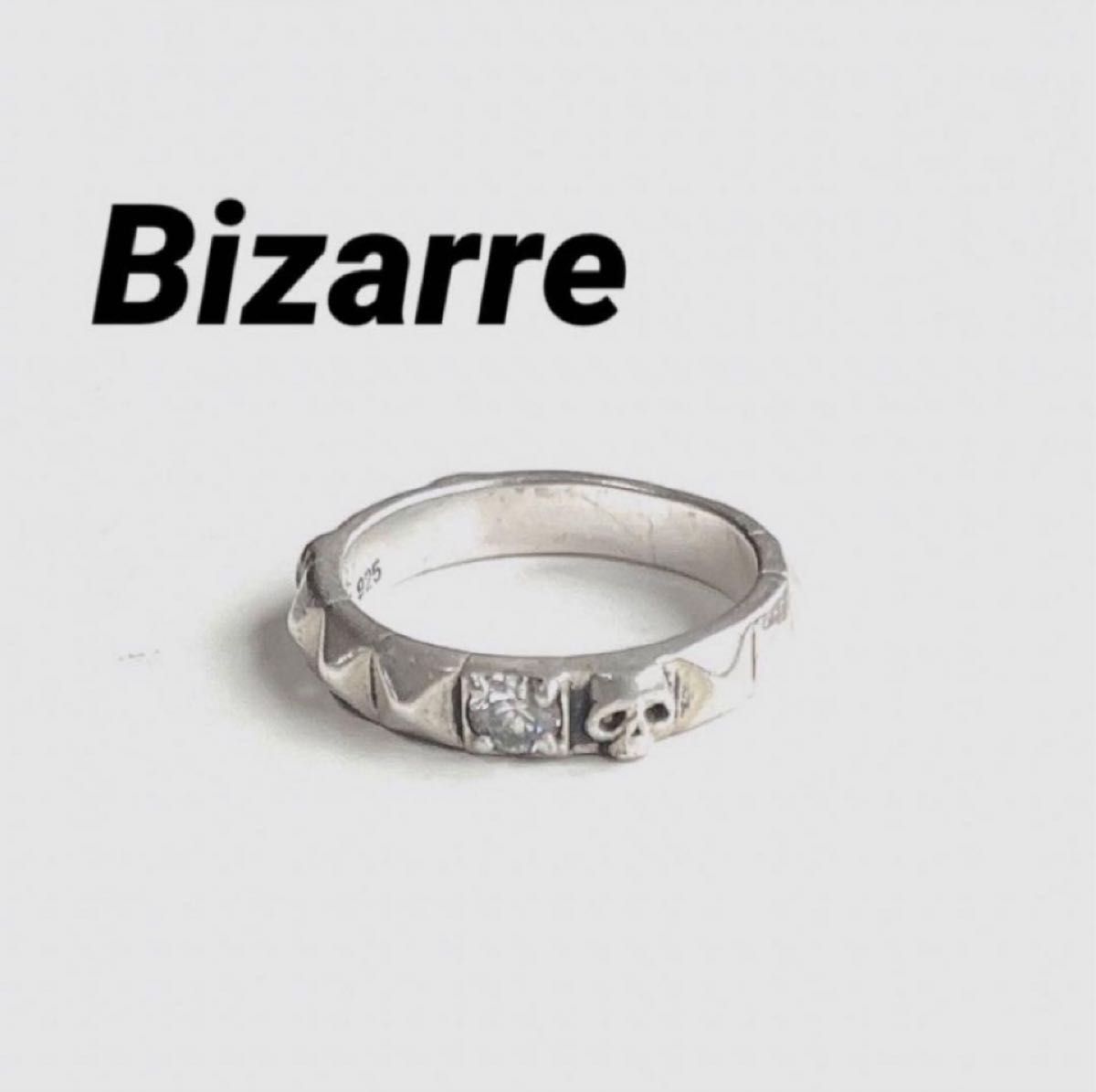 Bizarreビザール スタッズスカル 925silverリング約17号位 Bizarreビザール スタッズスカル 925silverリング約17号位