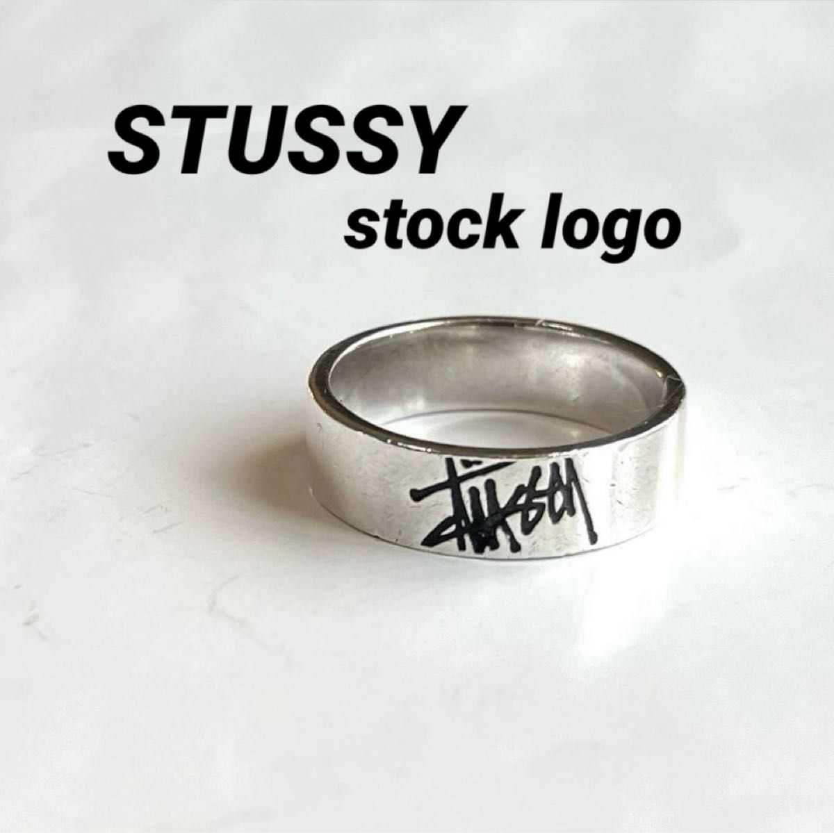 STUSSYステューシー ストックロゴ リング 約20 5〜21号の間位 STUSSYステューシー ストックロゴ リング 約20 5〜21号の間位