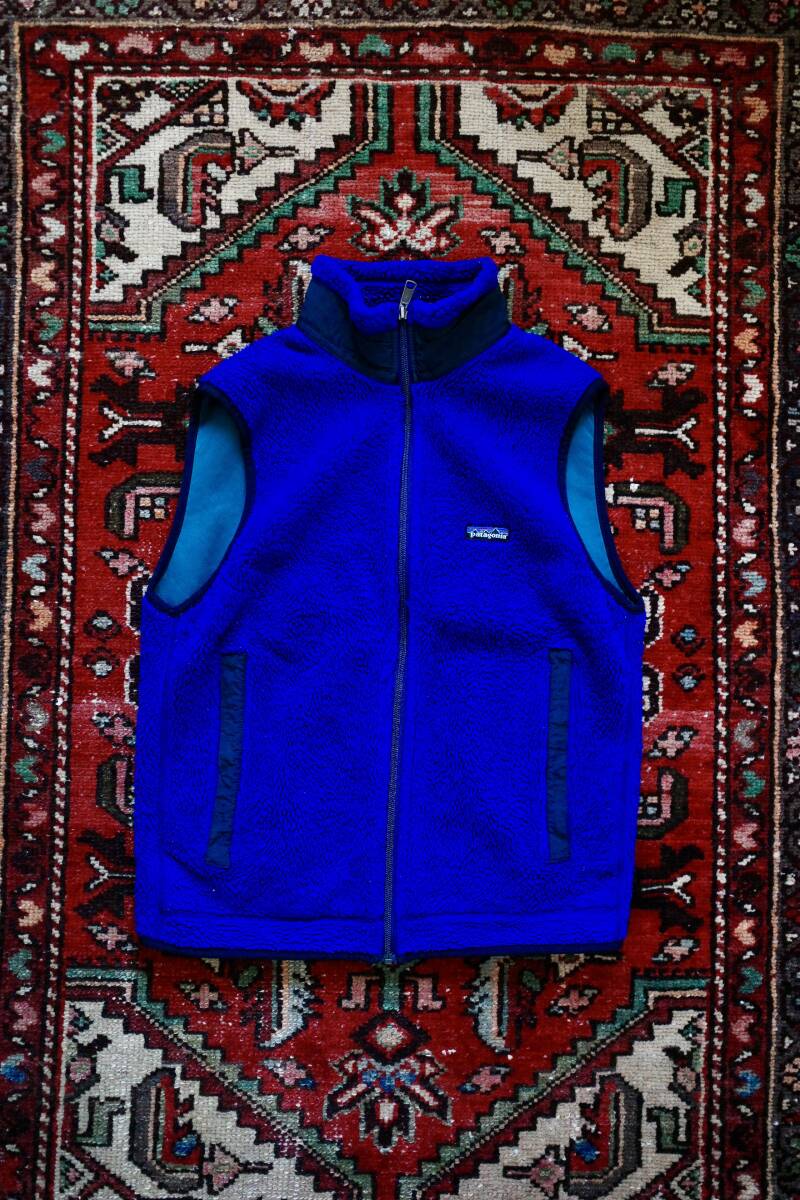 patagonia パタゴニア レトロX USA 90s M ブルー×ブラック フリース ベスト 初期 希少 ヴィンテージ 
