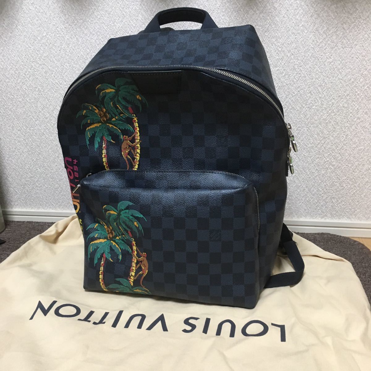 ルイヴィトン LOUIS VUITTON ダミエ コバルトアポロ バックパック リュックサック 2018春夏 南国 猿 サル ジャングル N50003_画像1