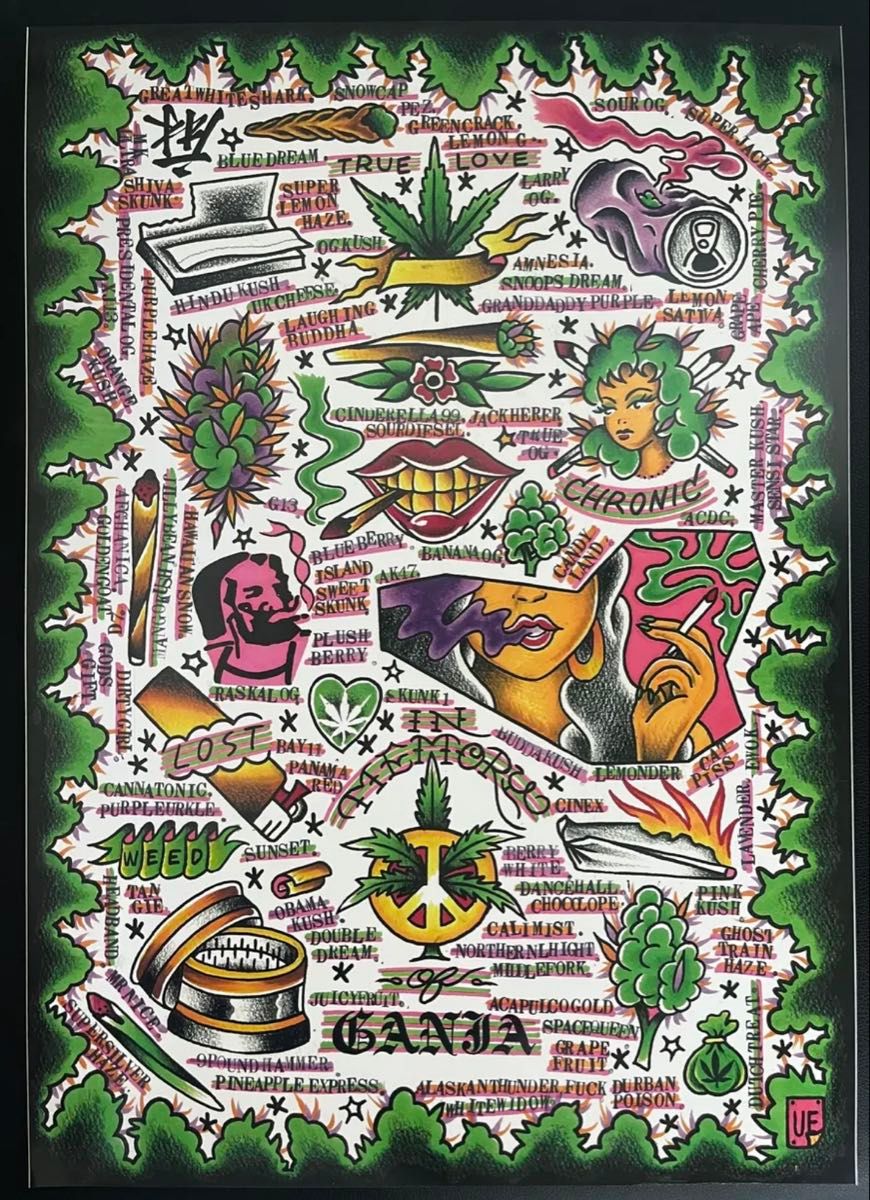 UE THE PARLOUR × BUDSPOOL / FLIP&DRA舐達麻 UE THE PARLOUR budspool tattoo 舐達麻 ポスター