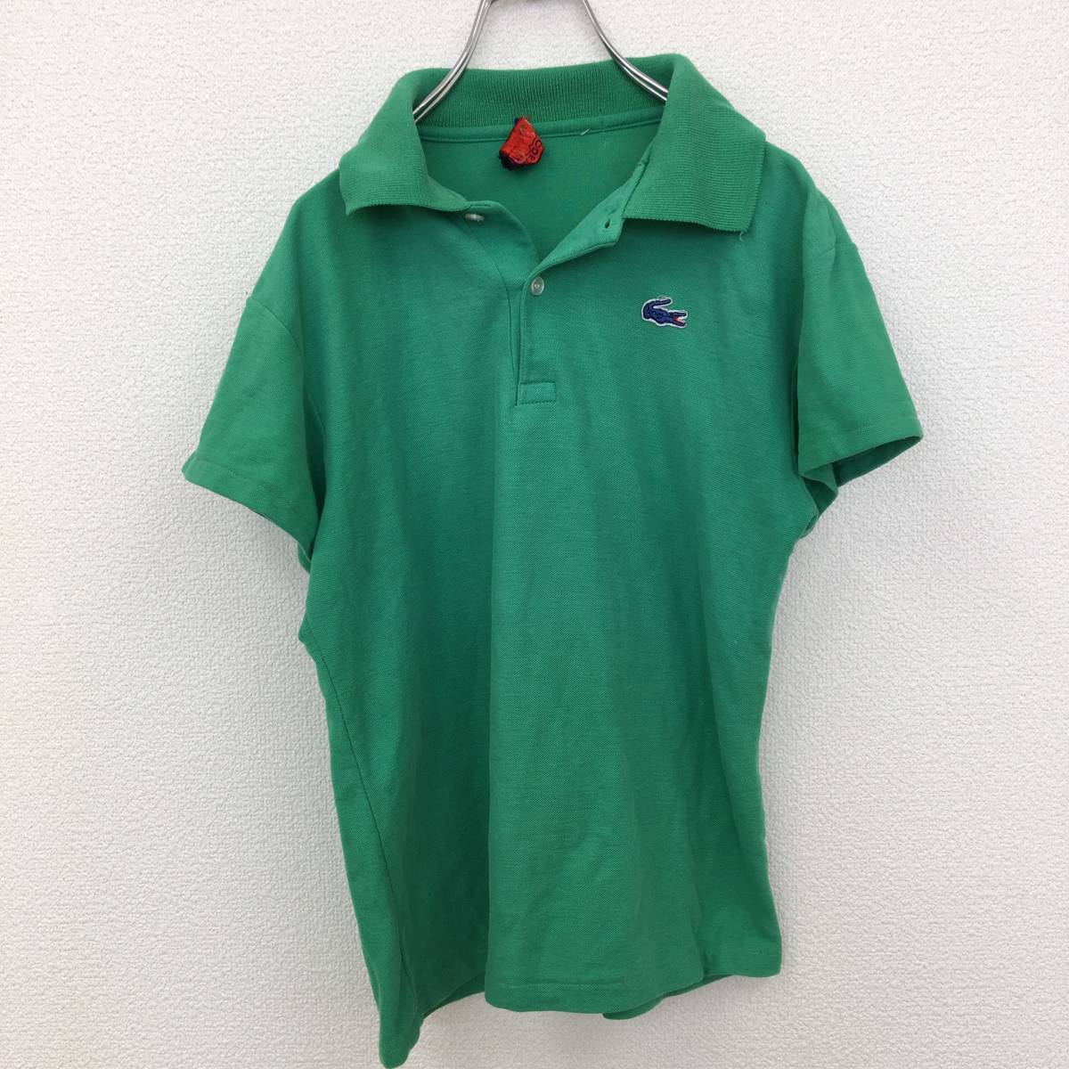 【ブルーロゴ】ラコステ 半袖 ポロシャツ ワンポイント Sサイズくらい グリーン_画像1