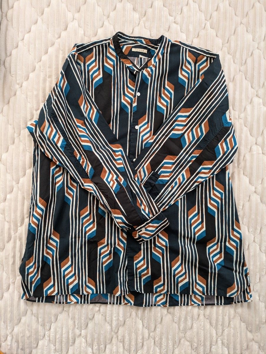 HEUGN Morris Band Collar Bucol Print Shirts ユーゲン バンド HEUGN Morris Band Collar Bucol Print Shirts ユーゲン バンド