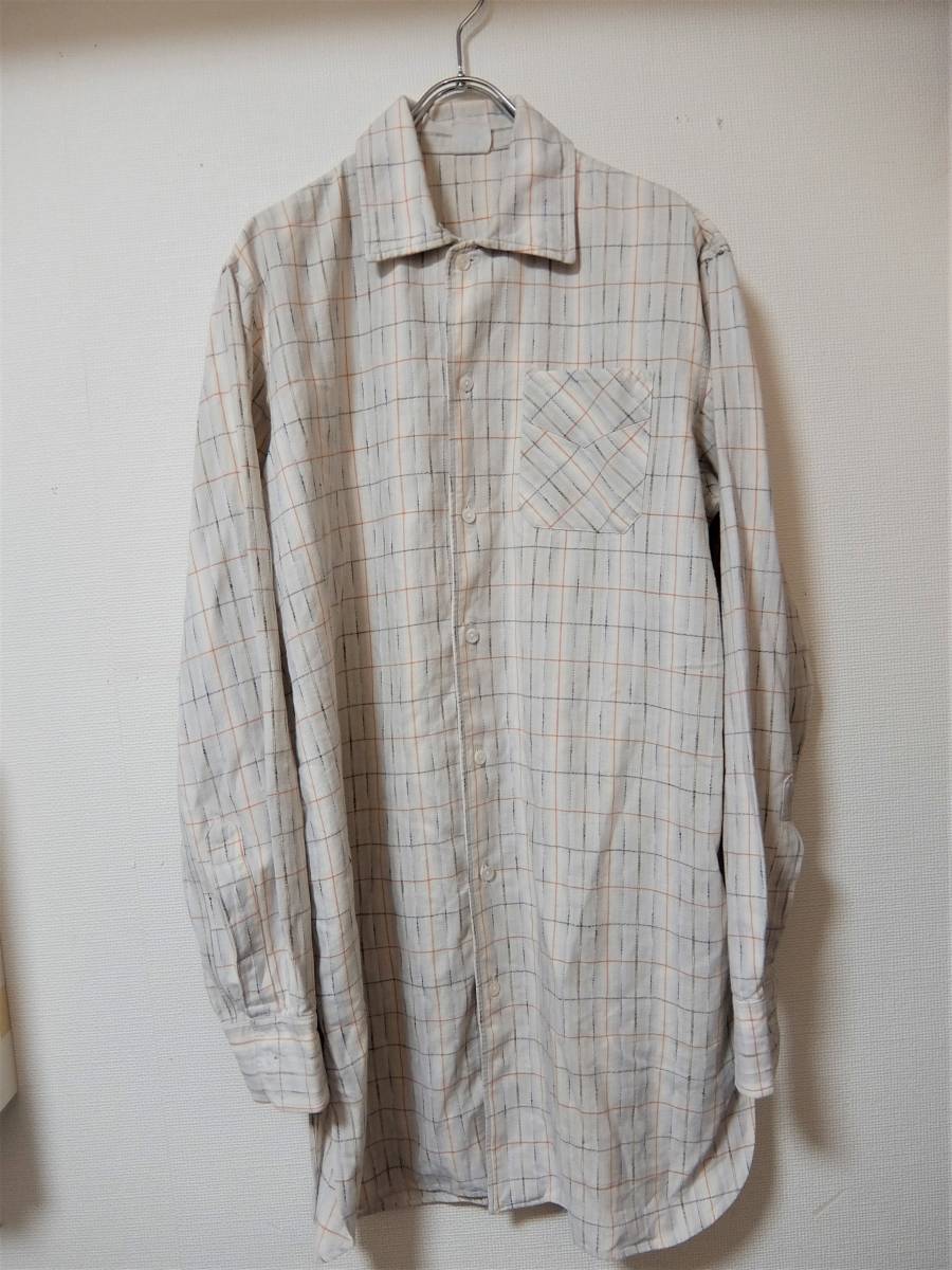 低価格の ヨーロッパビンテージ 50s ロングシャツ グランパシャツ